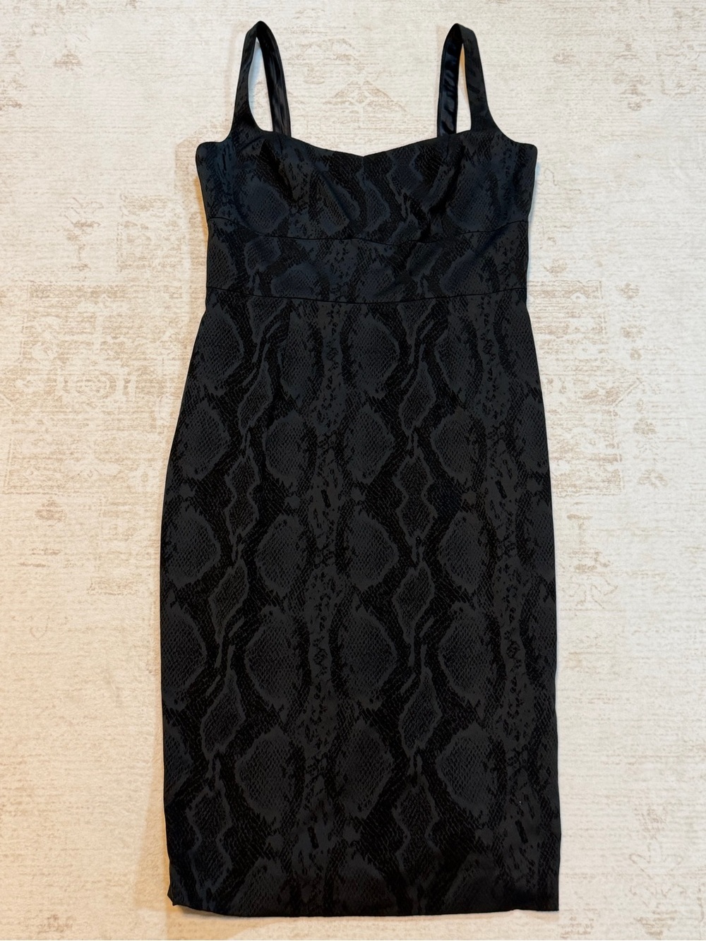 JAYGODFREY Black Snake-Print Midi Bodycon Dress